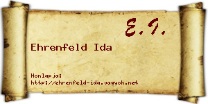 Ehrenfeld Ida névjegykártya