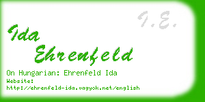 ida ehrenfeld business card